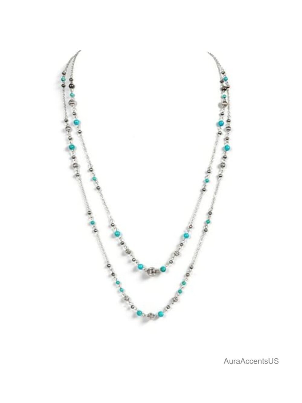 Boho Western Layered Beaded Necklace Dainty Long Strand Navajo Pearl Jewelry